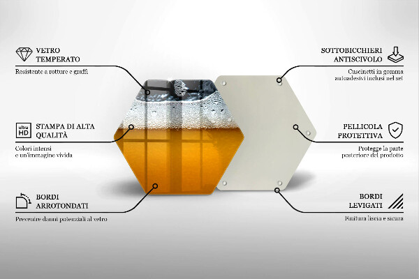 Tábua de corte de vidro Beber espuma de cerveja