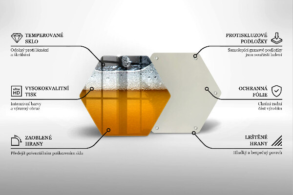 Tábua de corte de vidro Beber espuma de cerveja