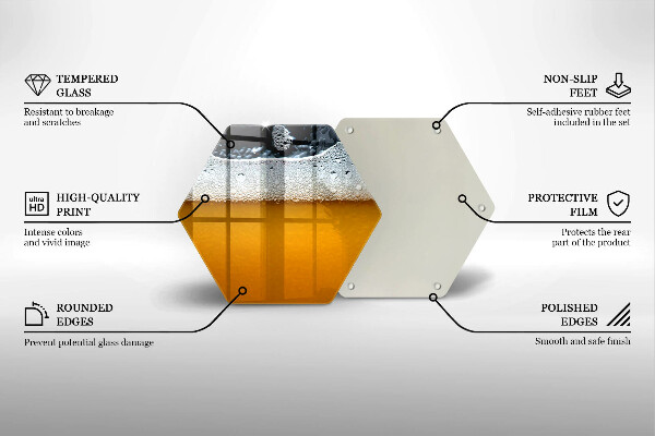 Tábua de corte de vidro Beber espuma de cerveja