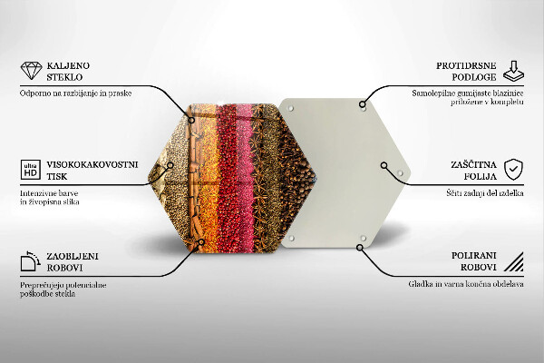 Tábua de vidro Especiarias coloridas