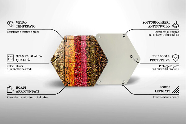 Tábua de vidro Especiarias coloridas