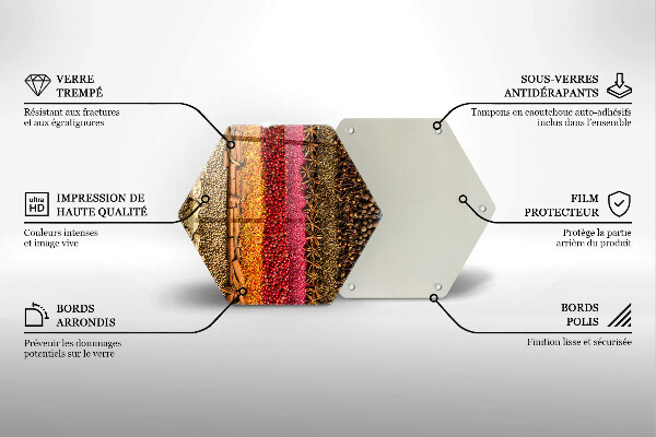 Tábua de vidro Especiarias coloridas