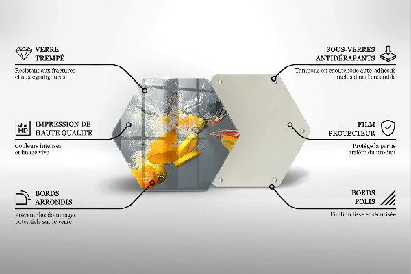 Tábua de cortar de vidro Limões em água
