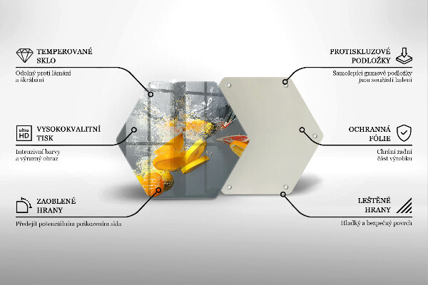 Tábua de cortar de vidro Limões em água