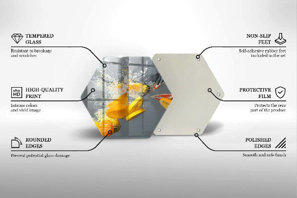 Tábua de cortar de vidro Limões em água