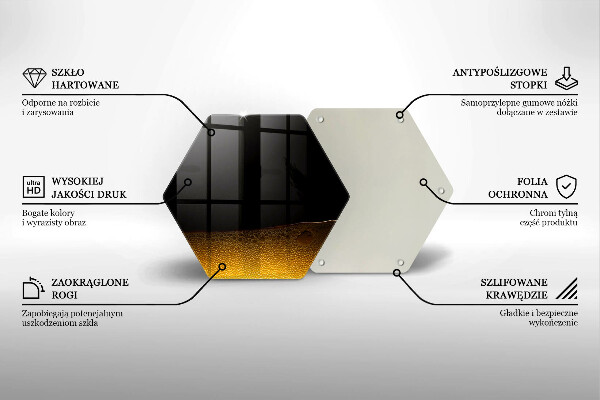 Tábua de cortar de vidro Cerveja gaseificada