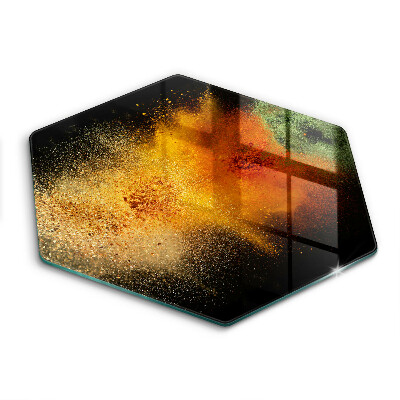 Tábua de corte de vidro Especiarias coloridas