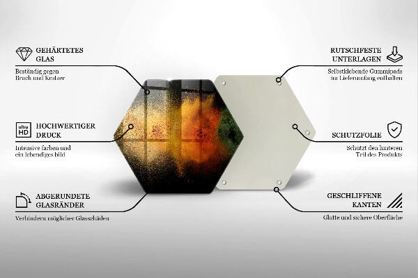 Tábua de corte de vidro Especiarias coloridas