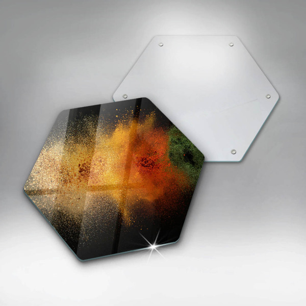 Tábua de corte de vidro Especiarias coloridas