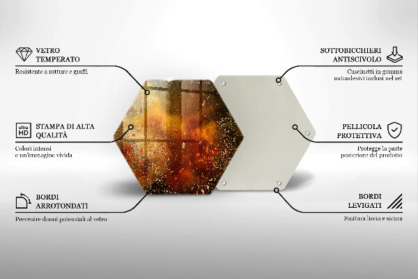 Tábua de cortar de vidro Especiarias coloridas