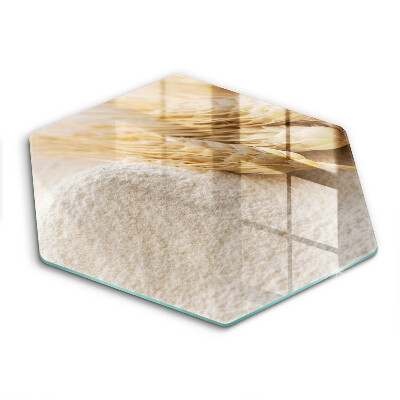 Tábua de cortar Farinha e espigas de grãos