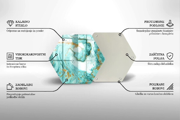 Tábua de vidro Abstração azul