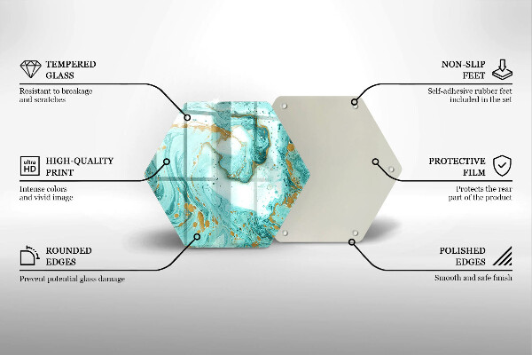 Tábua de vidro Abstração azul