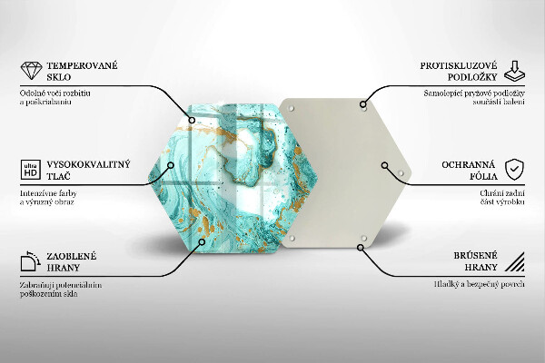 Tábua de vidro Abstração azul