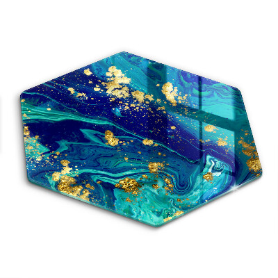 Tábua de cortar alimentos Abstração com ouro