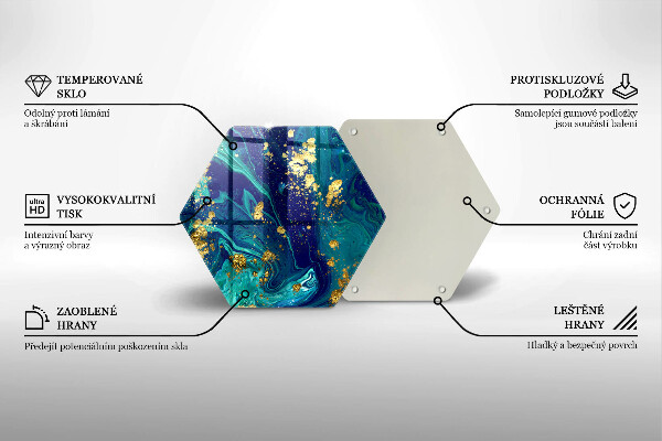 Tábua de cortar alimentos Abstração com ouro