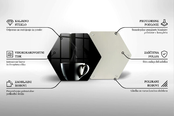 Tábua de cortar de vidro Uma xícara de chá