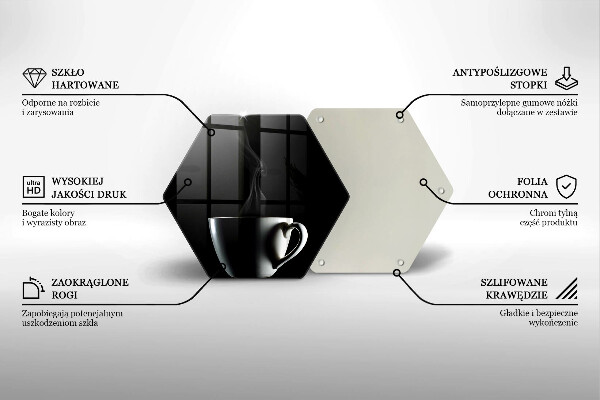 Tábua de cortar de vidro Uma xícara de chá
