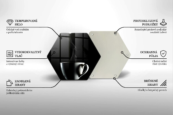 Tábua de cortar de vidro Uma xícara de chá