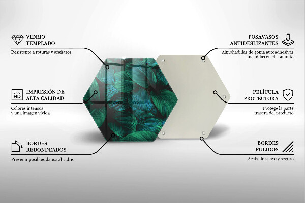 Tábua para cozinha Folhas da selva