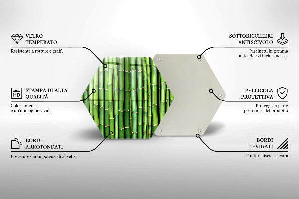 Tábua de corte de vidro Bambus da natureza