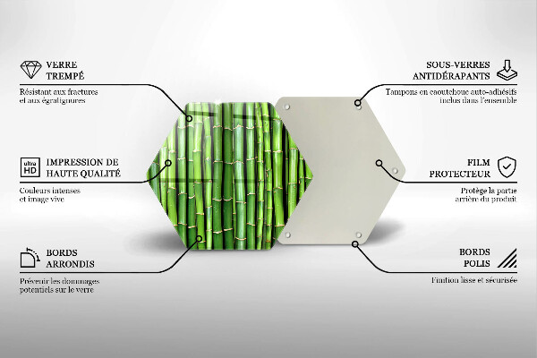 Tábua de corte de vidro Bambus da natureza