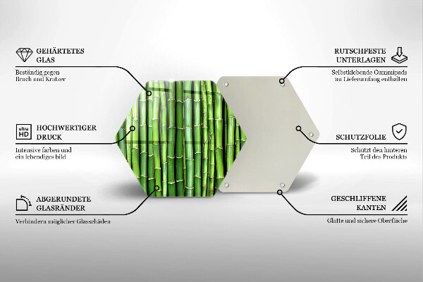 Tábua de corte de vidro Bambus da natureza