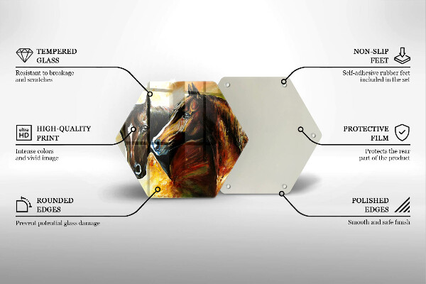 Tábua para cozinha Animais cavalos