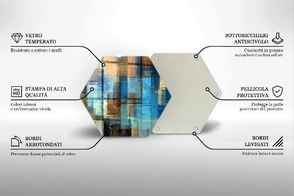 Tábua de vidro Fundo pintado