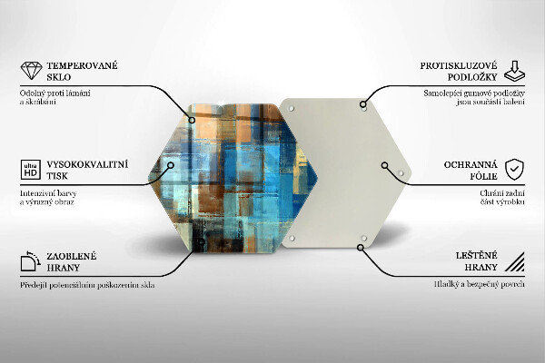 Tábua de vidro Fundo pintado