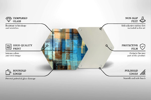 Tábua de vidro Fundo pintado