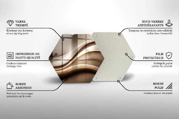 Tábua de corte de vidro Linhas suaves de abstração