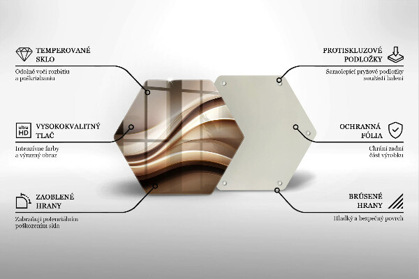 Tábua de corte de vidro Linhas suaves de abstração
