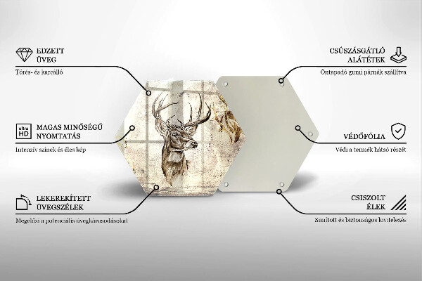 Tábua para cozinha Ilustração de animal veado