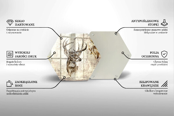 Tábua para cozinha Ilustração de animal veado