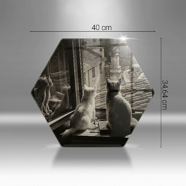 Tábua de cortar Cidade dos gatos e janela