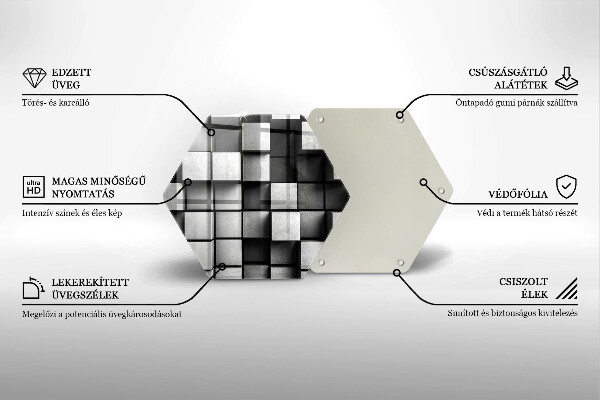 Tábua de corte de vidro Quadrados 3D abstratos