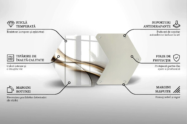 Tábua de cortar de vidro Abstração de linhas suaves