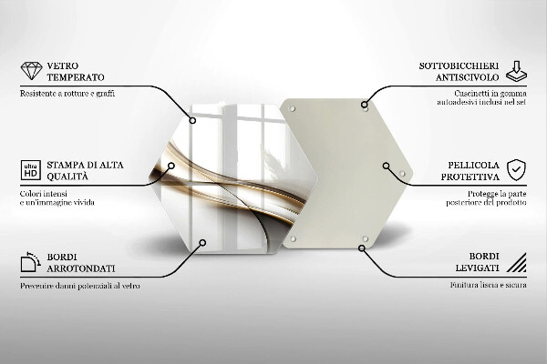 Tábua de cortar de vidro Abstração de linhas suaves