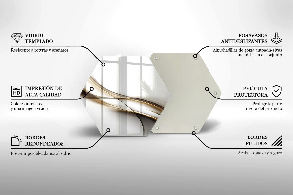 Tábua de cortar de vidro Abstração de linhas suaves