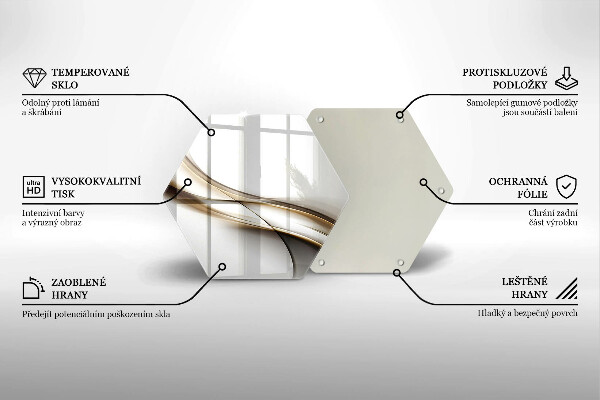 Tábua de cortar de vidro Abstração de linhas suaves