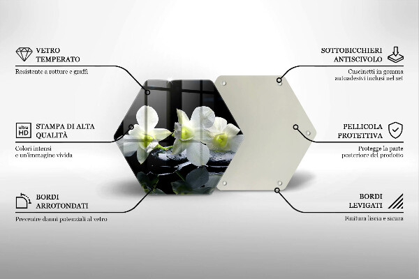 Tábua de corte Flores Brancas em Água Zen