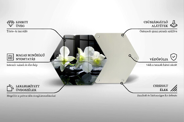 Tábua de corte Flores Brancas em Água Zen