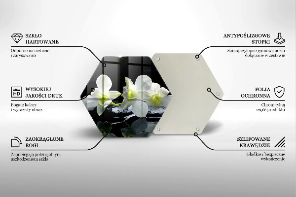 Tábua de corte Flores Brancas em Água Zen