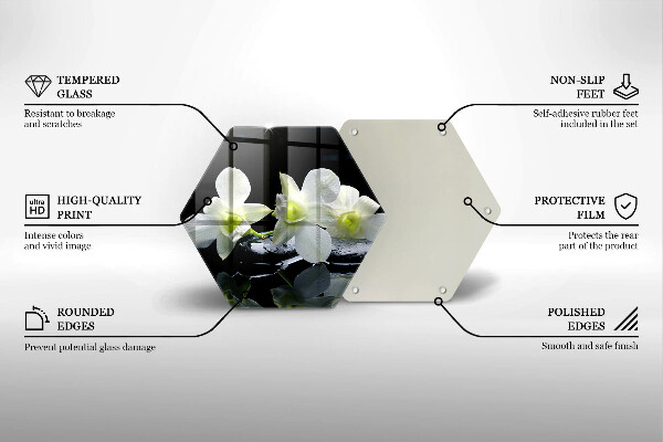 Tábua de corte Flores Brancas em Água Zen