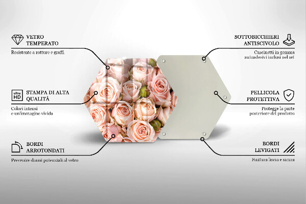 Tábua cozinha Buquê de rosas delicadas