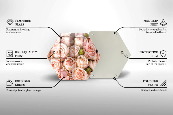 Tábua cozinha Buquê de rosas delicadas