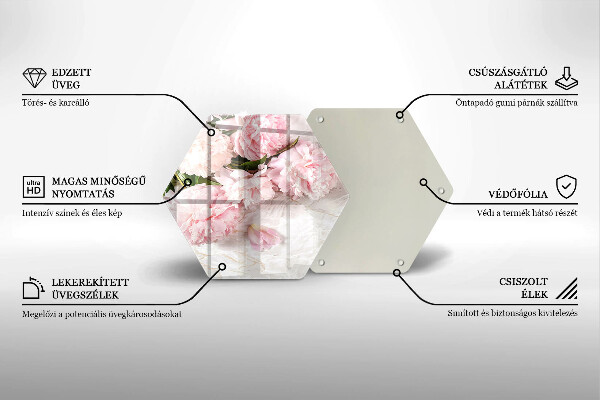 Tábua de vidro Flores delicadas de rosas