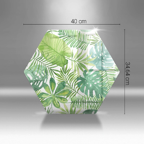 Tábua de vidro Folhas boho em aquarela