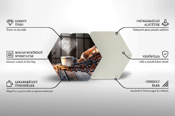 Tábua de corte Uma xícara de café e um coração